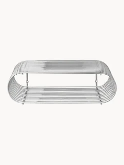 Outlet AYTM Étagère murale en métal Curve, larg. 40 cm Argenté, haute brillance