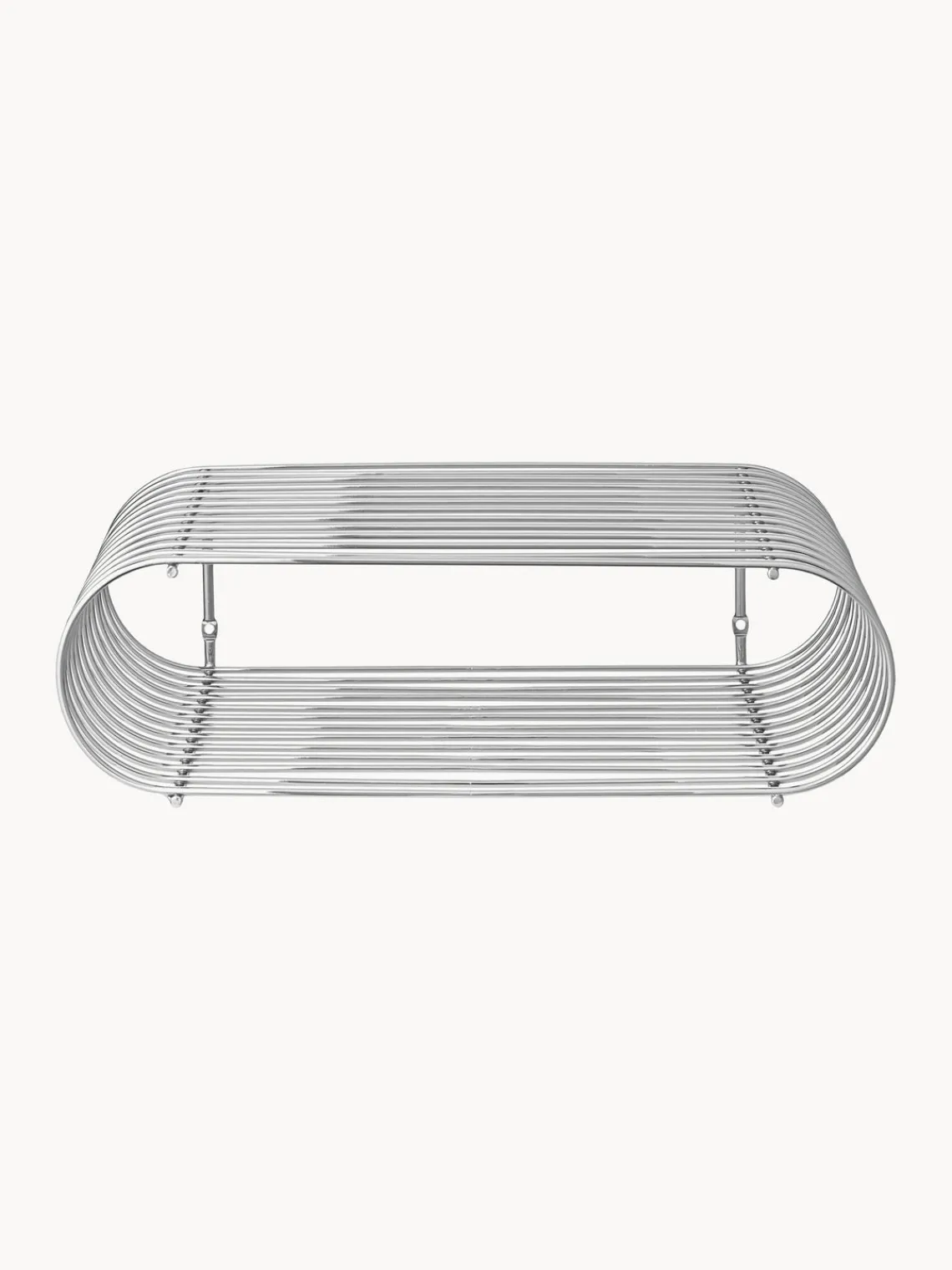 Outlet AYTM Étagère murale en métal Curve, larg. 40 cm Argenté, haute brillance