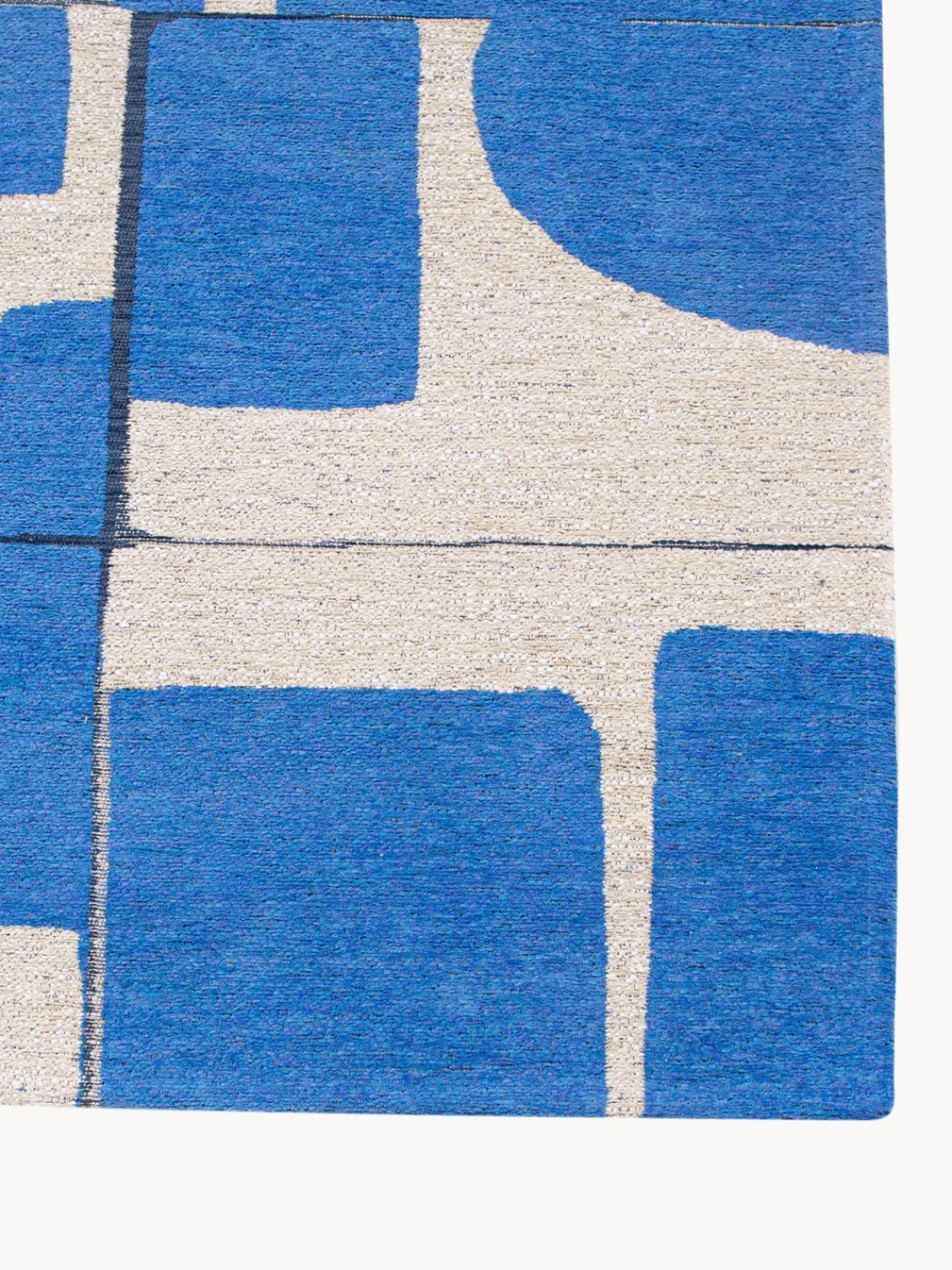 Clearance Louis De Poortere Tapis avec motif graphique Campanula Bleu, blanc crème