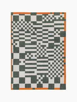 Hot Louis De Poortere Tapis avec motif graphique Honey Vert foncé, blanc cassé, orange