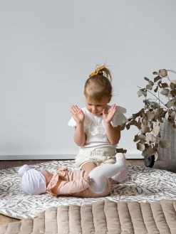 Best Toddlekind Tapis de jeu réversible en coton bio Jeffrey Blanc cassé, taupe