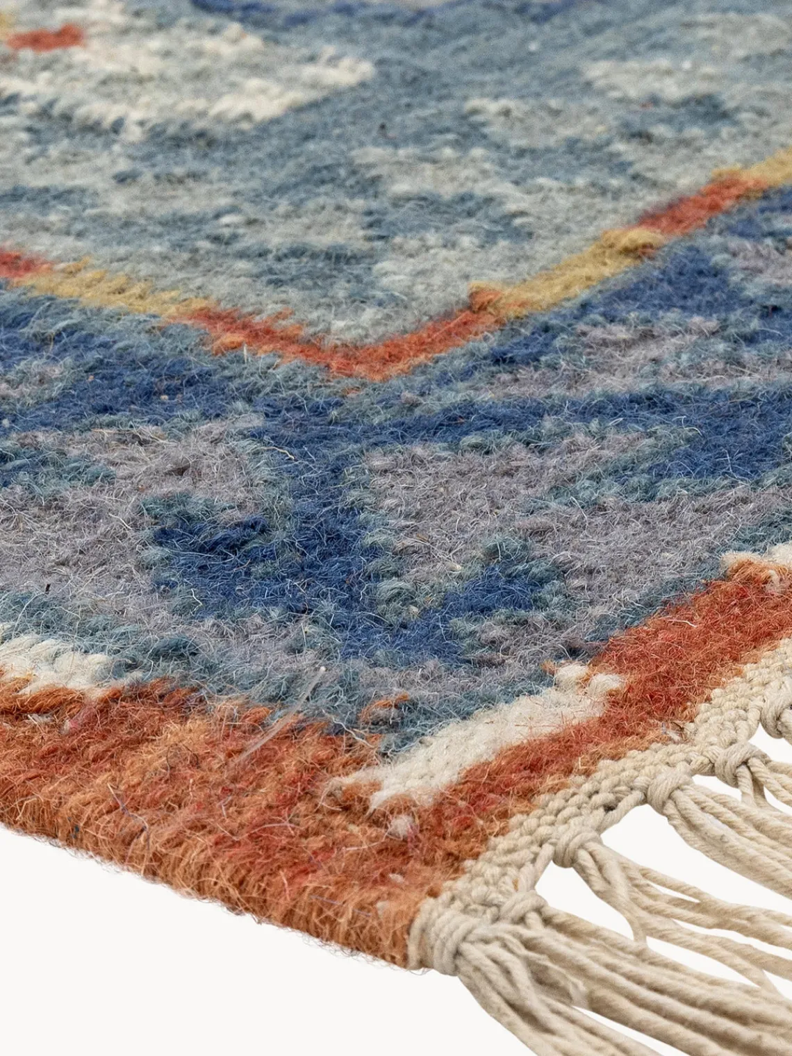 Hot Bloomingville Tapis en laine avec motif ornemental et franges Arsam