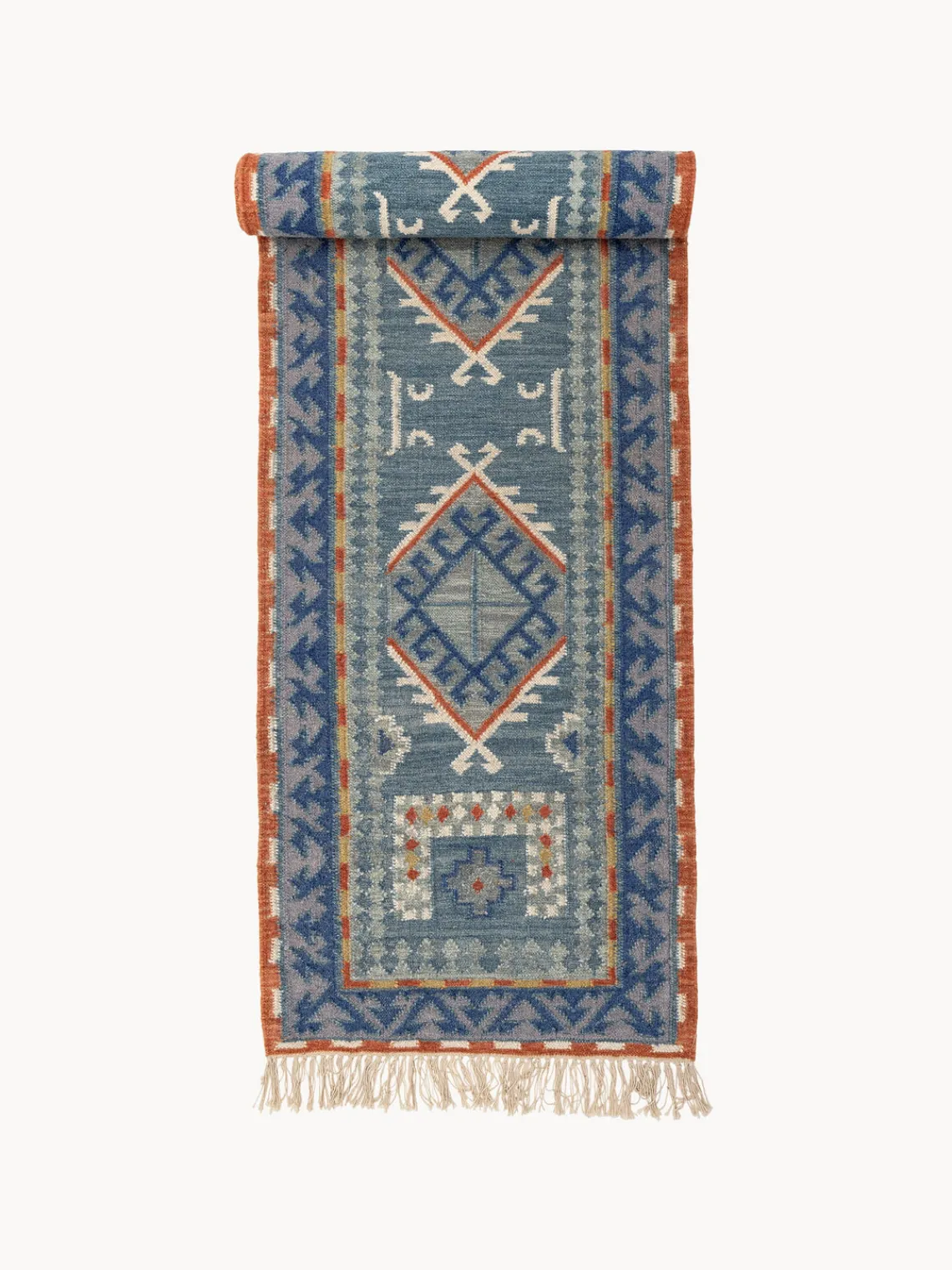 Hot Bloomingville Tapis en laine avec motif ornemental et franges Arsam