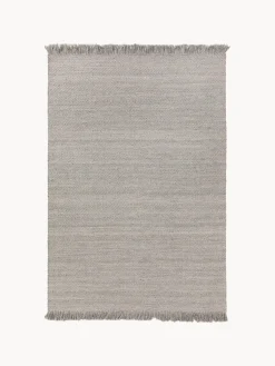 Online Benuta Tapis en laine tissé à la main avec franges Lars Grège