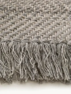Online Benuta Tapis en laine tissé à la main avec franges Lars Grège