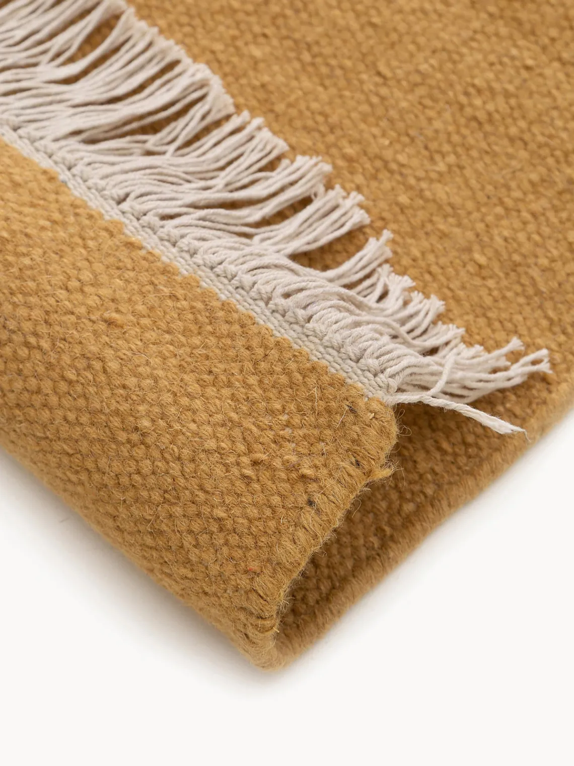 Discount Benuta Tapis en laine tissé à la main avec franges Liv Brun clair