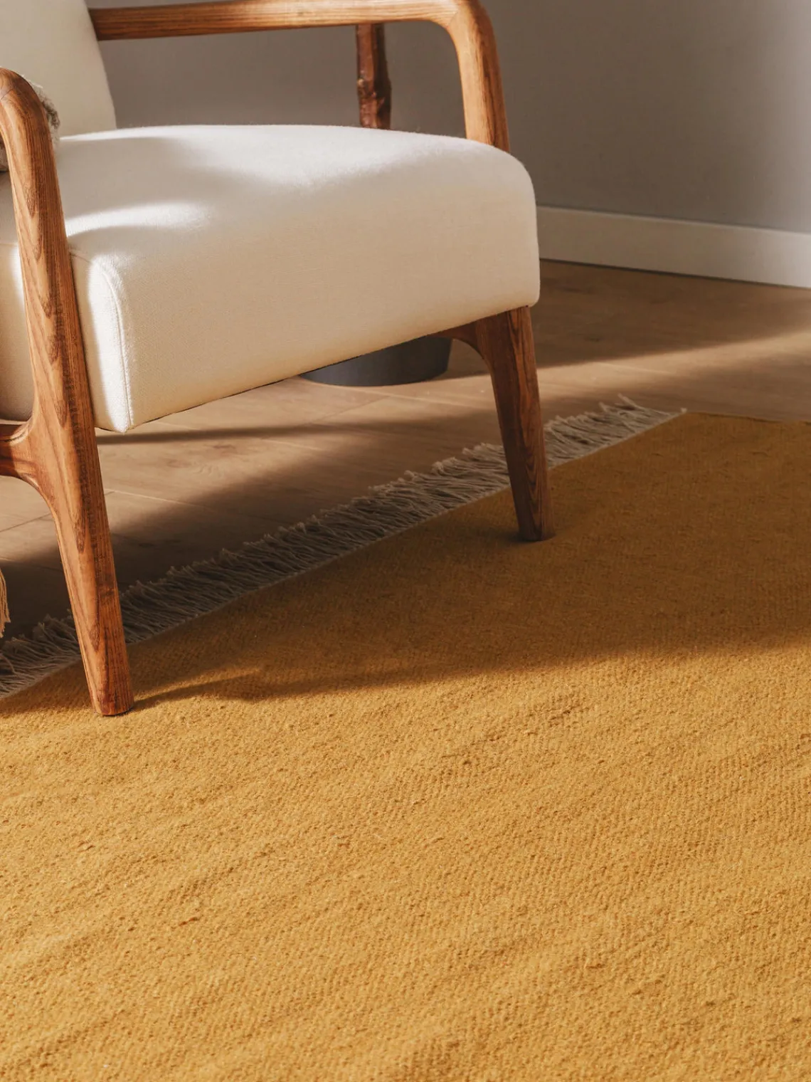 Discount Benuta Tapis en laine tissé à la main avec franges Liv Brun clair