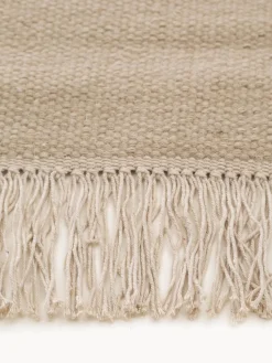 Online Benuta Tapis en laine tissé à la main avec franges Liv Beige