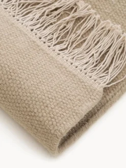Online Benuta Tapis en laine tissé à la main avec franges Liv Beige