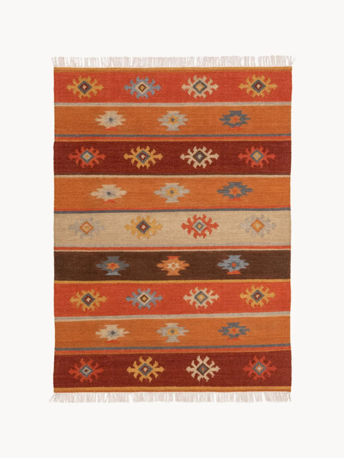 Outlet Benuta Tapis en laine tissé à la main avec franges Zohra
