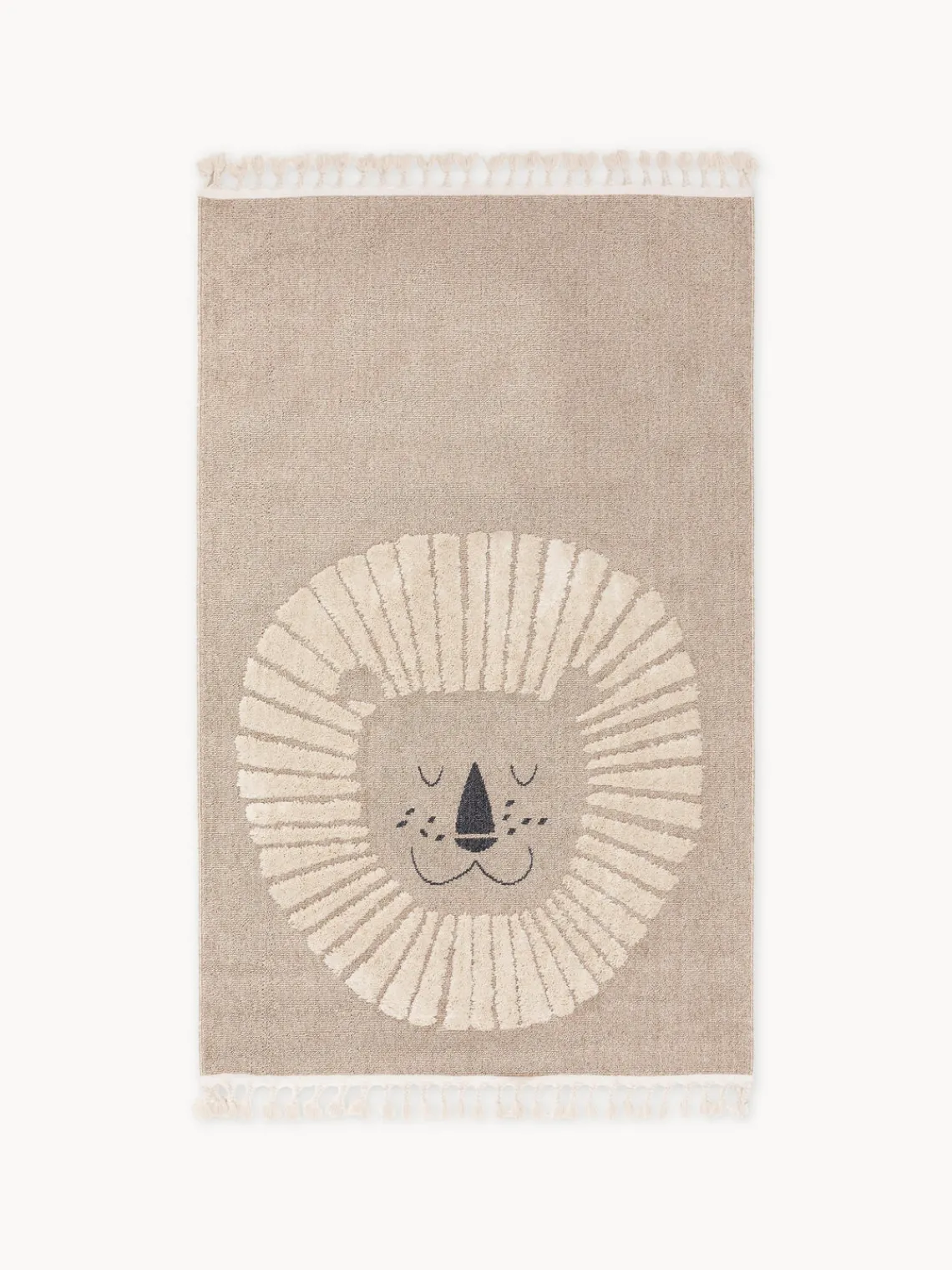 Outlet Benuta Tapis pour enfant avec pompons Momo Beige, beige clair