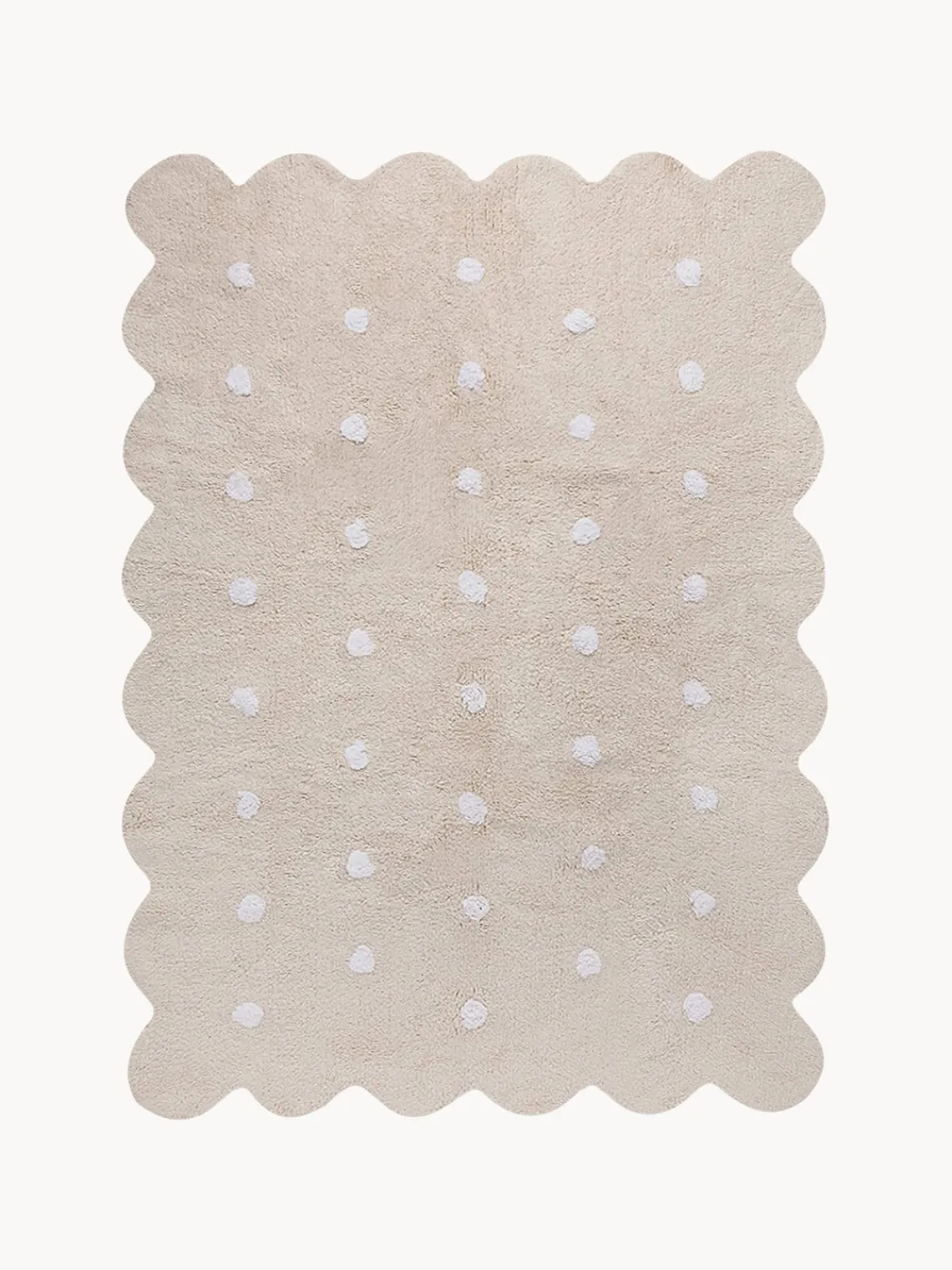 New Lorena Canals Tapis pour enfant tissé à la main Biscuit Beige clair, blanc