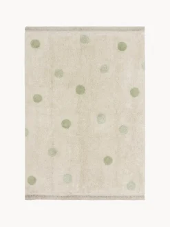 Clearance Lorena Canals Tapis pour enfant tissé à la main Hippy Dots Beige clair, vert sauge