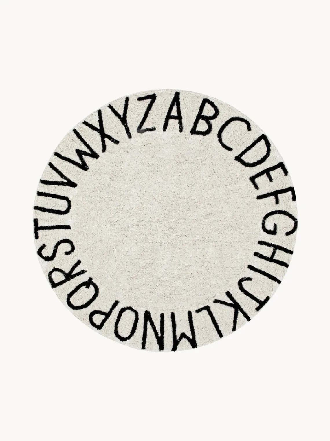 Outlet Lorena Canals Tapis rond avec lettres design ABC Beige clair, noir