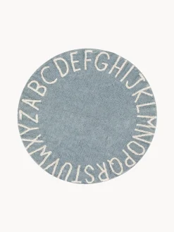 New Lorena Canals Tapis rond pour enfant avec lettres design ABC Gris-bleu