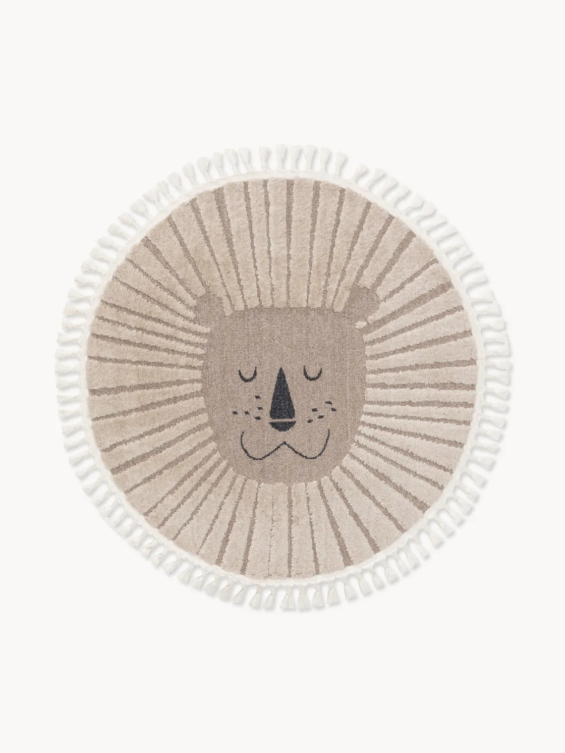 Discount Benuta Tapis rond pour enfant avec pompons Momo