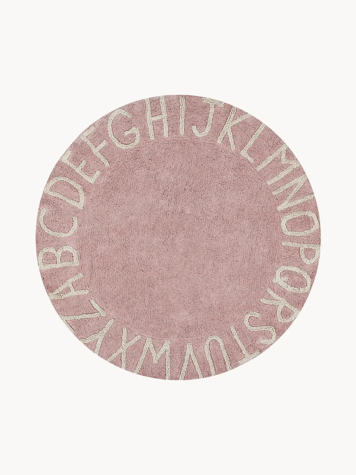 Hot Lorena Canals Tapis rond pour enfant design ABC Vieux rose, beige clair