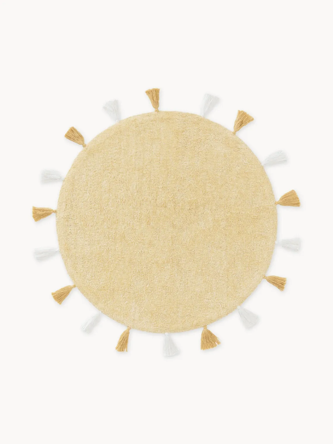 New Benuta Tapis rond tufté main avec pompons Malu