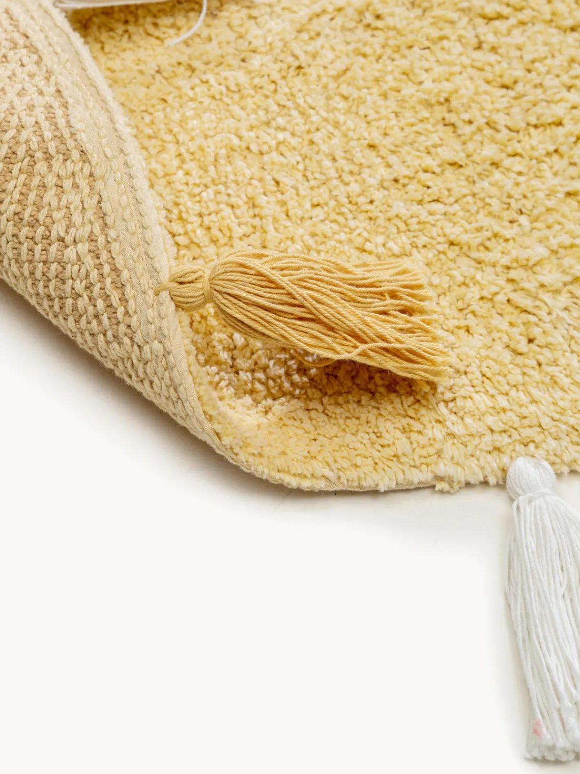 New Benuta Tapis rond tufté main avec pompons Malu