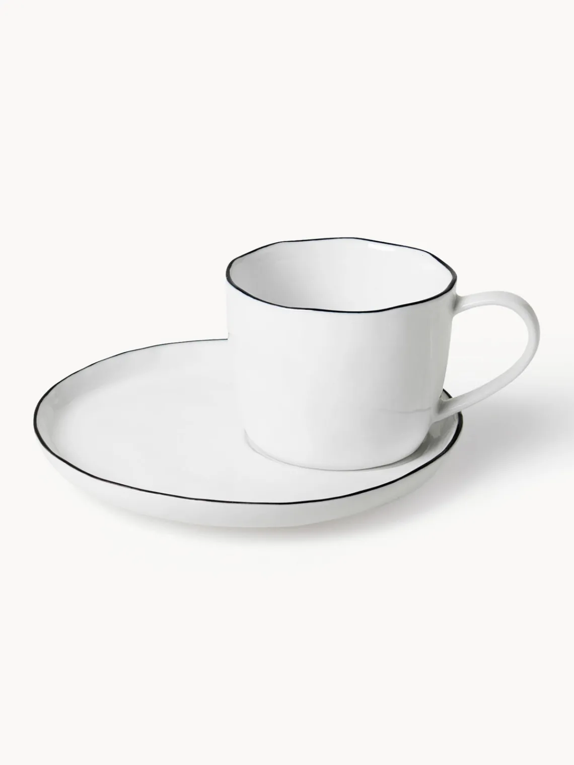 Clearance Broste Copenhagen Tasse artisanale en porcelaine avec sous-tasse Salt