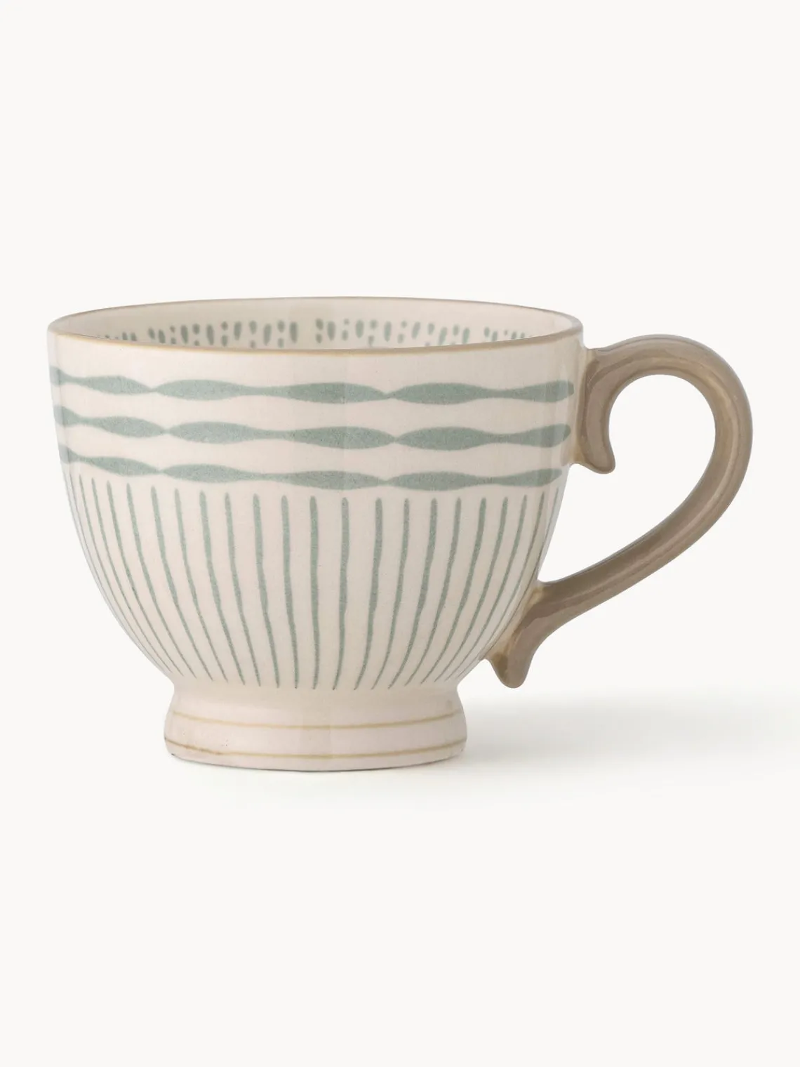 New Bloomingville Tasse artisanale Maple Vert sauge, beige clair
