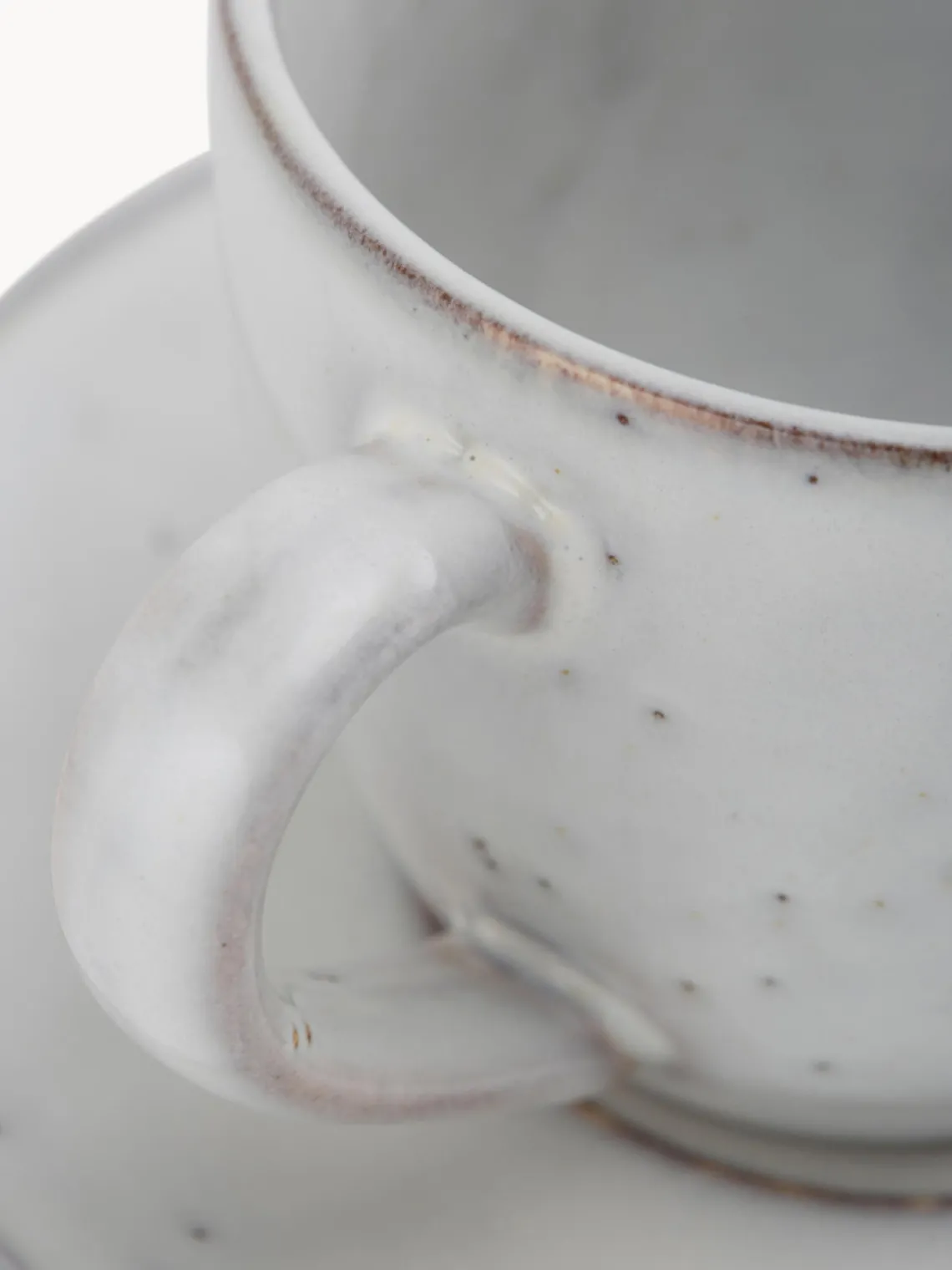 Discount Broste Copenhagen Tasse avec sous-tasse artisanale Nordic Sand Gris clair, chiné