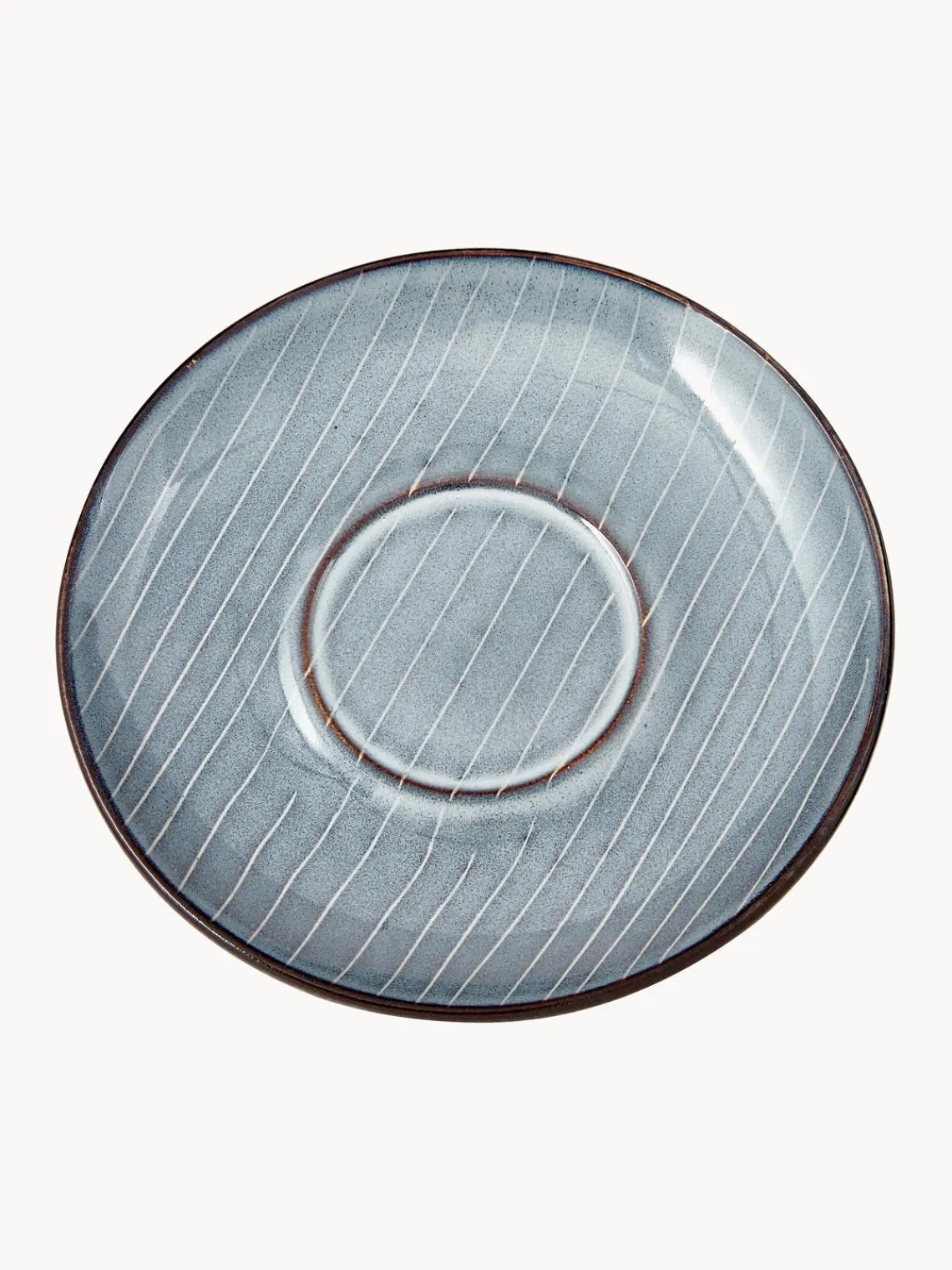 Best Broste Copenhagen Tasse avec sous-tasse artisanale Nordic Sea Gris-bleu, chiné