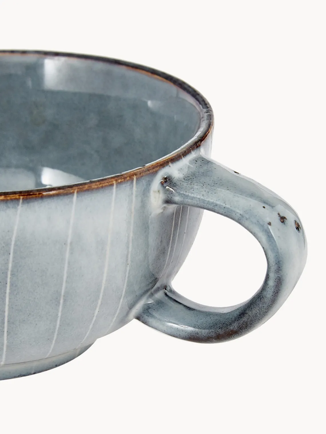 Best Broste Copenhagen Tasse avec sous-tasse artisanale Nordic Sea Gris-bleu, chiné