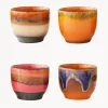 New HKLIVING Tasses à café artisanales en céramique 70's, 4 élém.