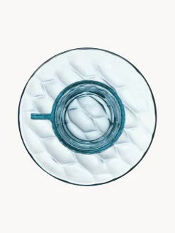 Outlet Kartell Tasses à café avec sous-tasses Jellies, 4 pièces Bleu ciel