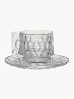 Sale Kartell Tasses à café avec sous-tasses Jellies, 4 pièces Transparent