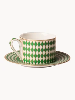 Clearance Pols Potten Tasses à café avec sous-tasses Chess, 4 élém.