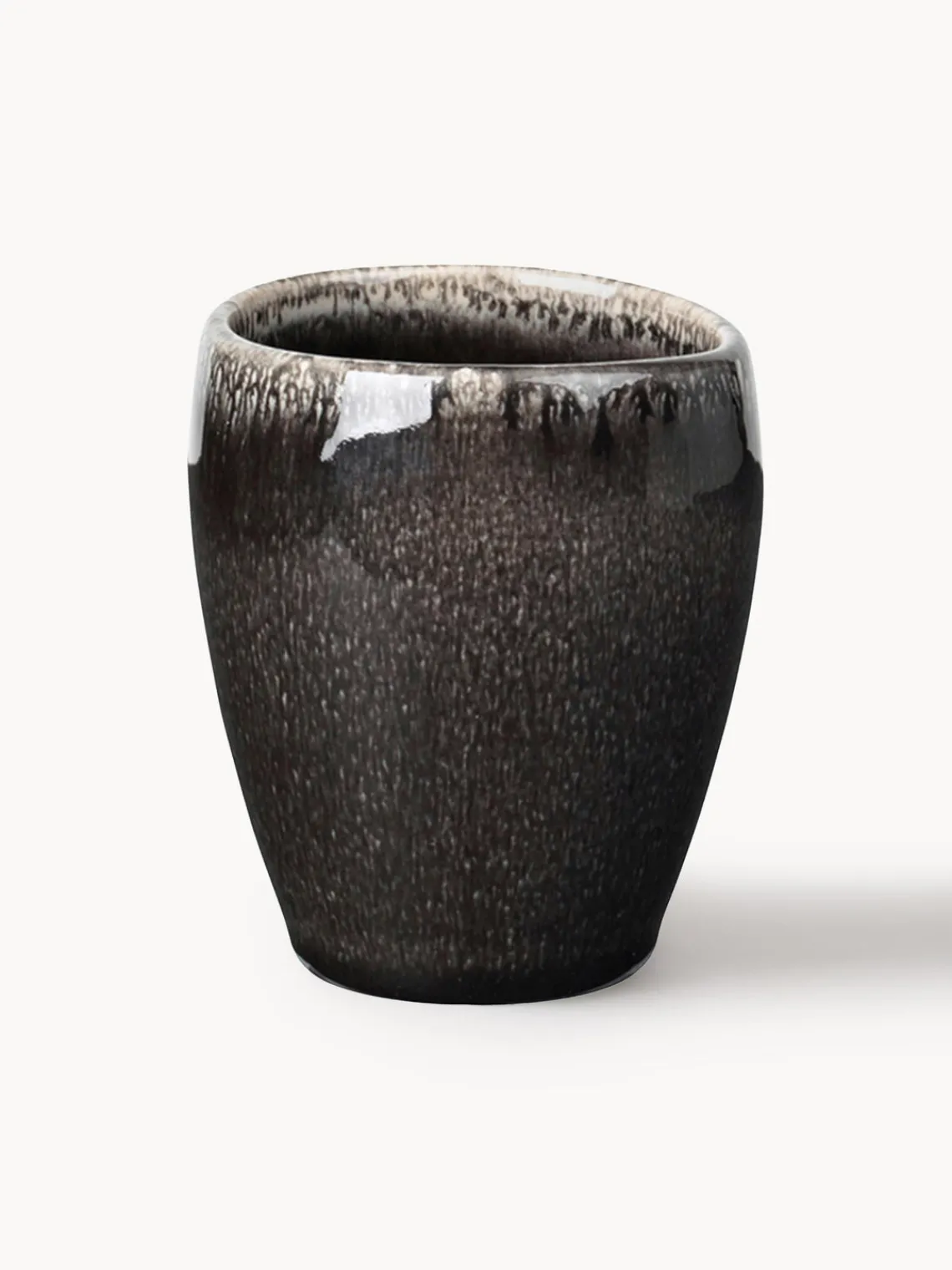 New Broste Copenhagen Tasses à expresso artisanales Nordic Coal, 6 pièces Noir, chiné