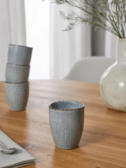 Clearance Broste Copenhagen Tasses à expresso artisanales Nordic Sea, 6 pièces Gris-bleu, chiné