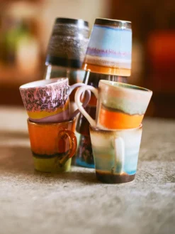 Online HKLIVING Tasses à expresso en céramique émaillée peinte à la main 70's , 4 élém.