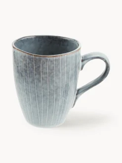 Clearance Broste Copenhagen Tasses à thé artisanales Nordic Sea, 250 ml, 6 pièces Gris-bleu, chiné
