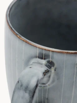 Clearance Broste Copenhagen Tasses à thé artisanales Nordic Sea, 250 ml, 6 pièces Gris-bleu, chiné