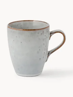 Clearance Broste Copenhagen Tasses à thé artisanales Nordic Sand, 400 ml, 6 pièces Gris clair, chiné