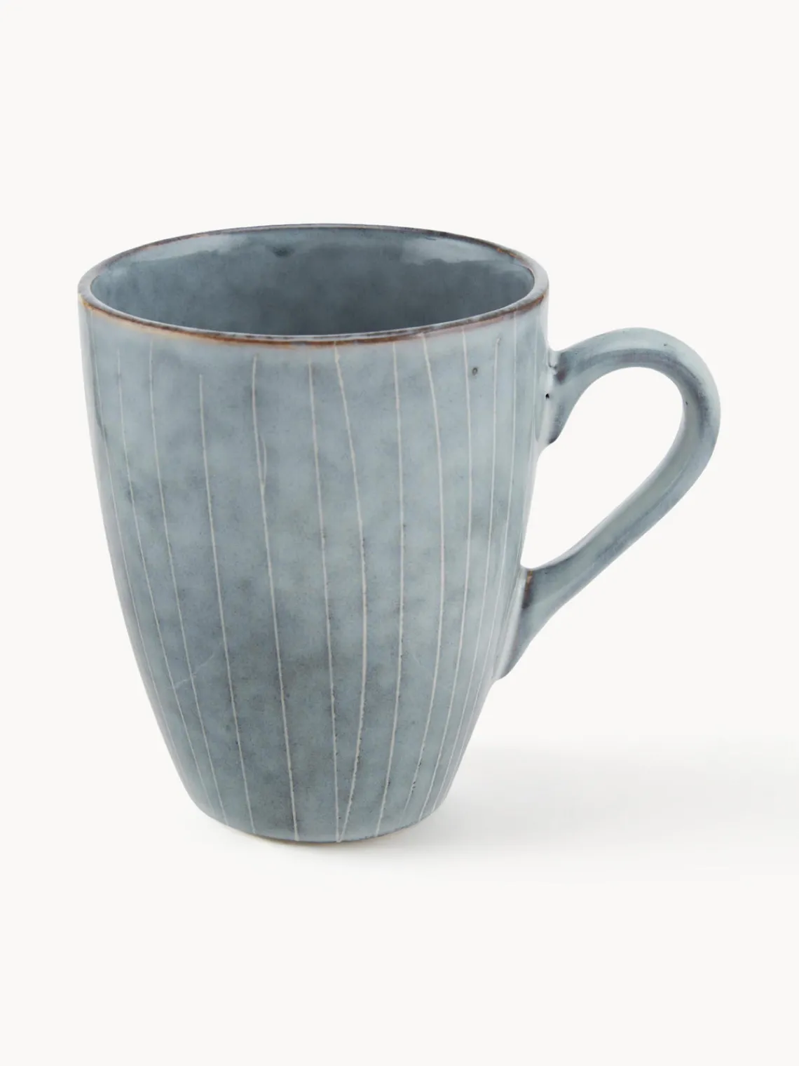 Online Broste Copenhagen Tasses à thé artisanales Nordic Sea, 400 ml, 6 pièces Gris-bleu, chiné