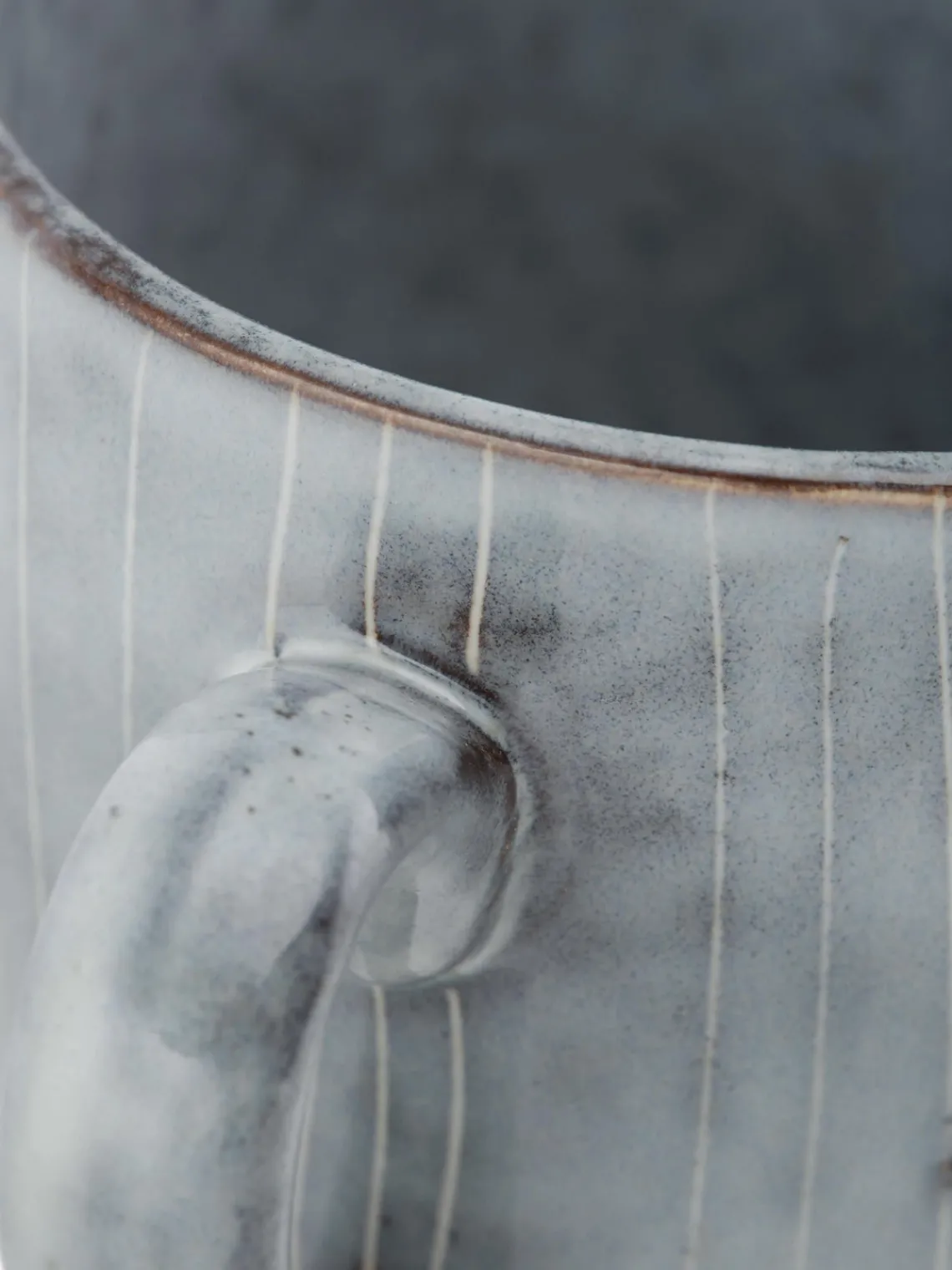 Online Broste Copenhagen Tasses à thé artisanales Nordic Sea, 400 ml, 6 pièces Gris-bleu, chiné