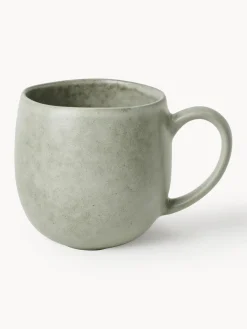 Best Broste Copenhagen Tasses à thé artisanales XL Nordic Marsh, 2 pièces Vert sauge, chiné
