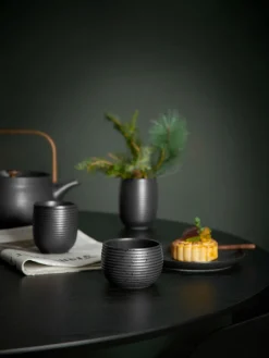 Clearance ASA Selection Tasses à thé en porcelaine Demir, 6 pièces Noir, chiné
