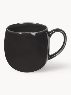 New Broste Copenhagen Tasses à thé XL artisanales Nordic Coal, 2 pièces Noir, chiné