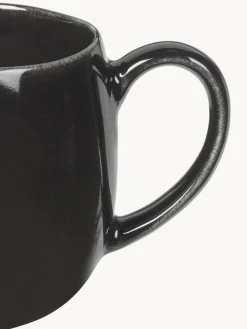 New Broste Copenhagen Tasses à thé XL artisanales Nordic Coal, 2 pièces Noir, chiné
