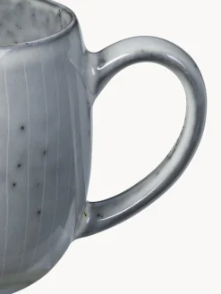 Fashion Broste Copenhagen Tasses à thé XL artisanales Nordic Sea, 2 pièces Gris-bleu, chiné