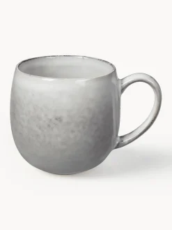 Fashion Broste Copenhagen Tasses à thé XL artisanales Nordic Sand, 2 pièces Gris clair, chiné