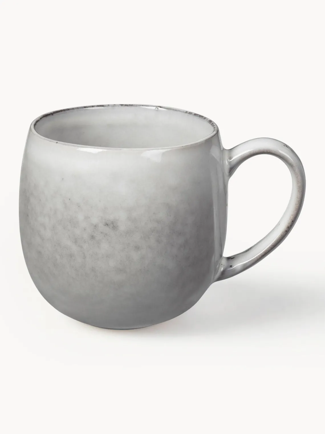 Fashion Broste Copenhagen Tasses à thé XL artisanales Nordic Sand, 2 pièces Gris clair, chiné