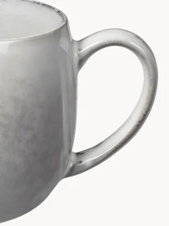 Fashion Broste Copenhagen Tasses à thé XL artisanales Nordic Sand, 2 pièces Gris clair, chiné