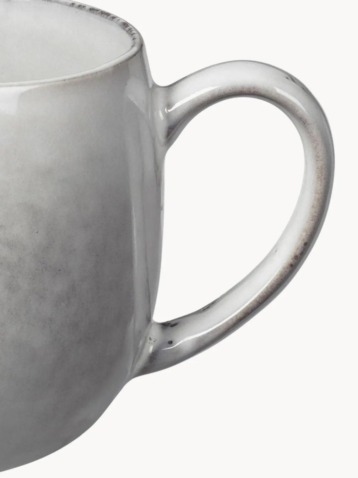 Fashion Broste Copenhagen Tasses à thé XL artisanales Nordic Sand, 2 pièces Gris clair, chiné