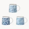 Discount Bloomingville Tasses artisanales avec motif floral Molly, 3 élém.